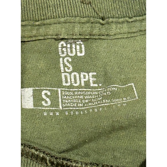God Is Dope #7 Double Sided Green Short Sleeve T-Shirt Cotton SMALL‎ - Picture 4 of 5
